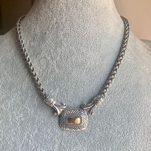 BRIGHTON 1990s Necklace Gold Tone & Silver Plate Choker - Retired & Hard to Find